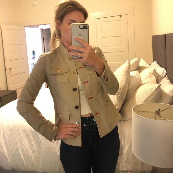 Tory Burch Tan/Beige Genuine Leather Jacket - Sz 0 - Picture 2 of 6